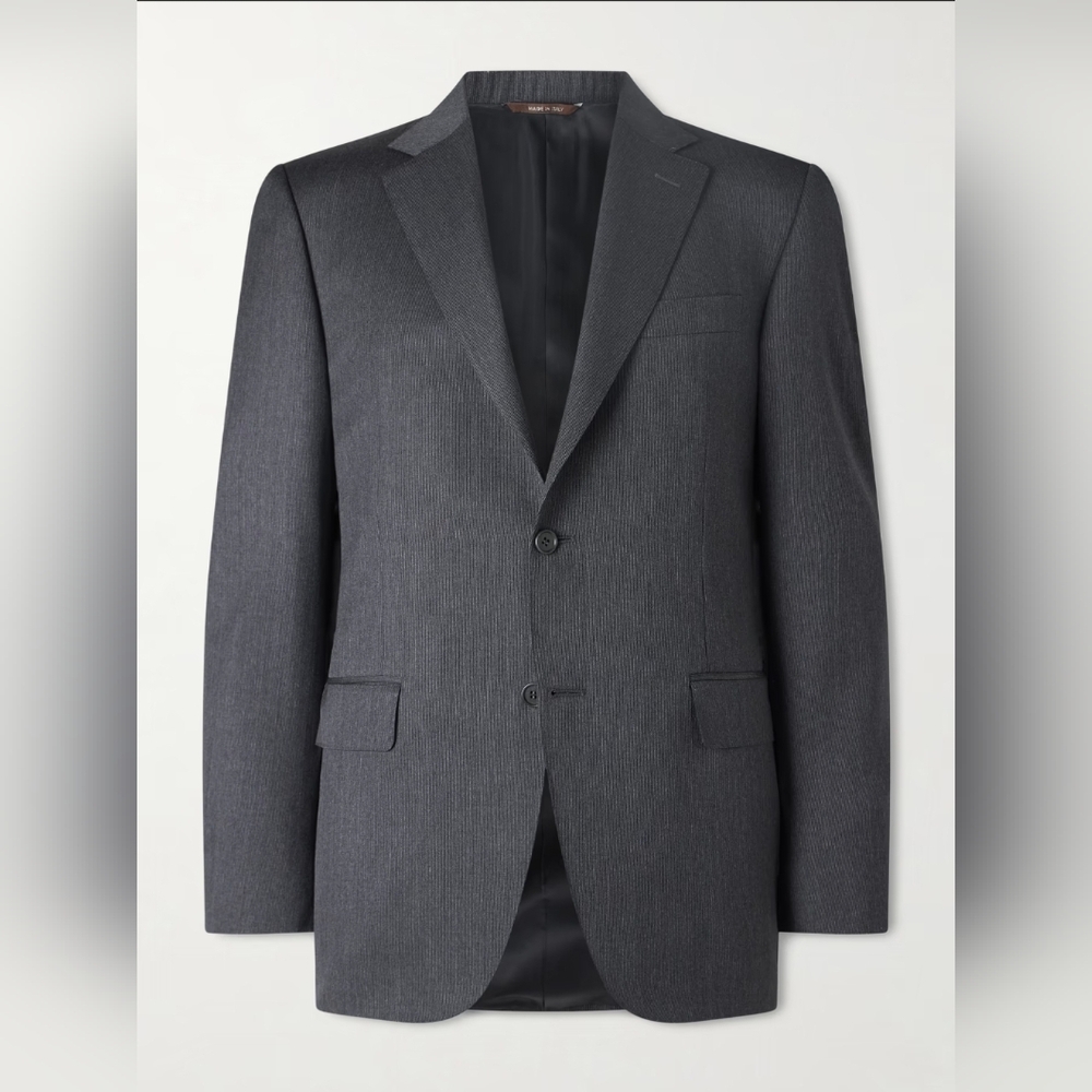 Canali Wool Suit Blazer Dark Grey 50C NWOT